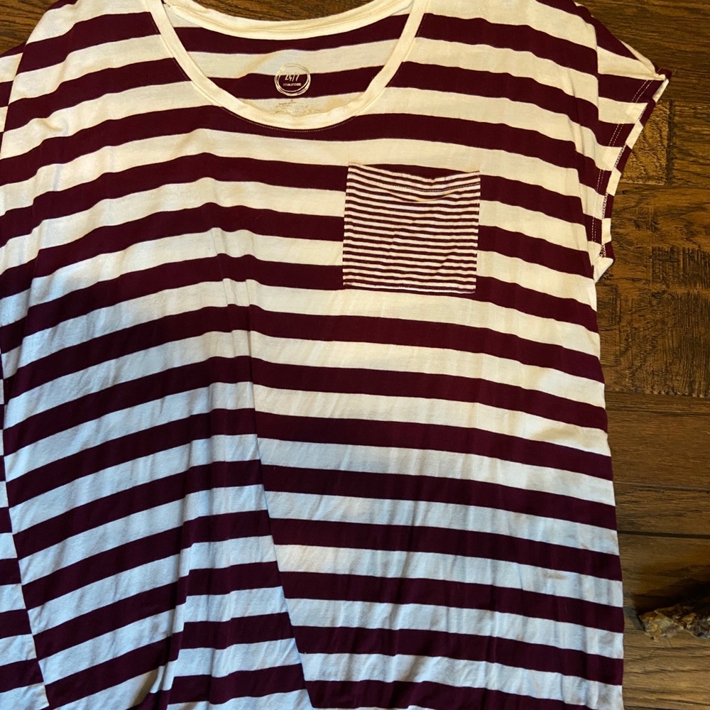 Maroon striped shirt